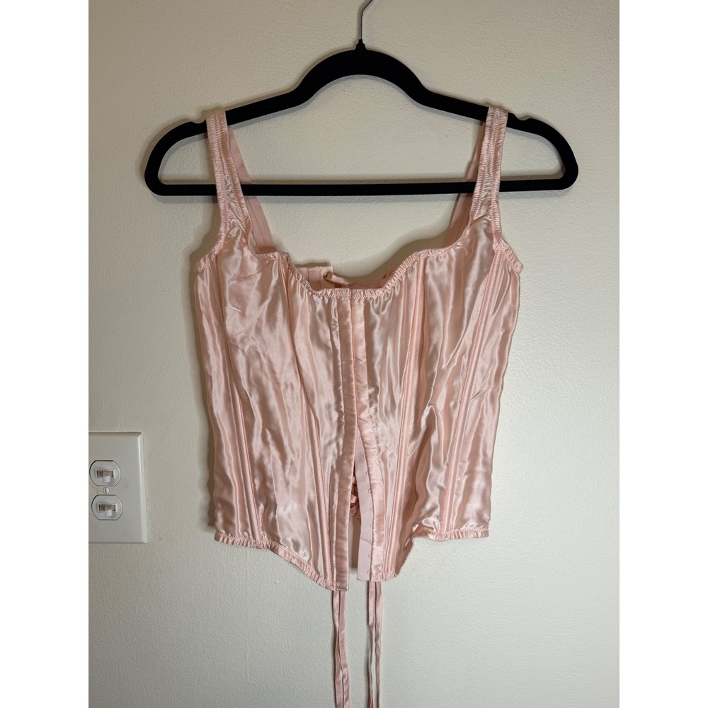 Victoria's Secret Silk Very Sexy Classic Corset Top Only Soft Pink Size S-DD NWT